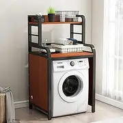 Bathroom Space Saver Over The Washing Machine Rack, Multi-Functional Floor Storage Organizer, Washing Machine Top Shelf for Balcony Laundry Room Shelving Unit(Dark Walnut)