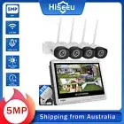 Hiseeu Wireless WiFi Outdoor Home Security Camera System CCTV 10CH 12" Monitor