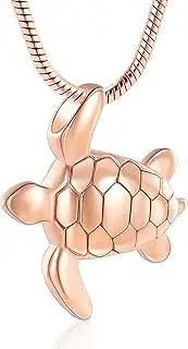 DOTUIARG Sea Turtle Cremation Urn Necklaces for Ashes Stainless Steel Animal Urn Keepsake Jewelry Pendants for Men Women