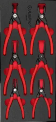 Ampro Industrial Snap Ring Pliers Set 5" & 7" 6 Piece TS38941
