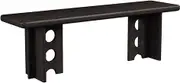 LYXWGRZD Dining Bench, Wood Bench, Table Benches with Rounded Corner, Farmhouse Wood Bench, Easy to Assemble, Entryway Bench, Sturdy and Stable(Black)