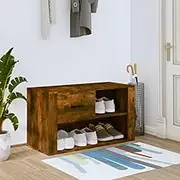 Generic Shoe Cabinet Smoked Oak 80x35x45 cm Engineered Wood,Home & Garden,Household Supplies,Storage & Organisation,Clothing & Wardrobe Storage,Shoe Racks & Organisers
