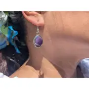 Navajo Wampum Shell Teardrop Dangle Earrings Native American Handmade Jewelry