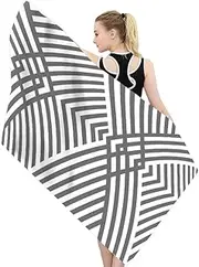 Beach Towel Striped Printed Polyester/Brocade Double Side Velvet Quick Drying Exercise Towel Travel Fitness Outdoor Surfing