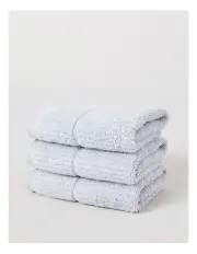 [Vue] Combed Cotton Rib 3pk Face Washer in Light Blue