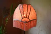 Lampshade dome pink velvet hand-stitched table lampshade floor lampshade
