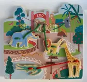 NEW Educational Toy Thread & Lace Learning - Wood & Lace - Colourful Zoo Animals