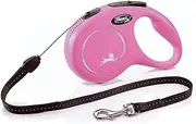FLEXI New Classic Cord Retractable Dog Leash for Small Dogs up to 26 lbs. – 16 ft., Pink | Tangle-Free Pet Walking Leash with One-Handed Brake, Pause, Lock|German Quality Product