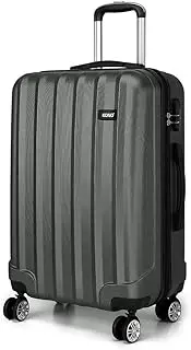 [Kono] Durable Hard Shell Suitcases with 4 Spinner Wheels Light Weight ABS Travel Trolley Case 20” 24” 28”, Grey, 24", Carry-on
