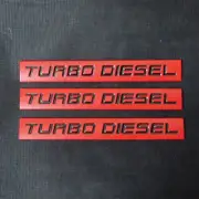 3x Matte TURBO DIESEL Red Metal Decal Badge Sticker Emblem Motors AWD Bumper Car (for: Renault)