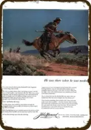 1951 Buffalo Bill Cody & JOHN HANCOCK Insurance DECORATIVE REPLICA METAL SIGN