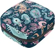 Period Bag,Sanitary Napkin Storage Bag,Dino and Monsters,Tampon Holder for Purse