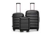3pc Tosca Como Heavy-Duty Polycarbonate Shell Suitcase/Luggage Set Black
