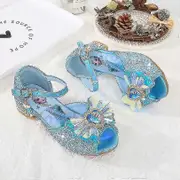 Girls Sandals Frozen 2 Elsa Princess Shoes Little Girls Crystal Shoes Children High Heels Catwalk Show Shoes picture color 26