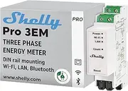 Shelly Pro 3EM (120A) | WiFi & Bluetooth 3-Phase Smart Energy Meter | 2-Way Consumption | Home Automation | Compatible with Alexa & Google Home | iOS Android App | No Hub Required | Solar Panels
