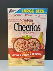 Brand New Large Size Strawberry Banana CHEERIOS Real Fruit Oats Cereal 13.5oz