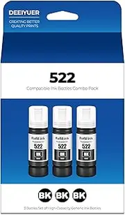 522 Black Ink Refill Bottles ET-2800 ET-4800 ET-2400 ET-2803 ET-2720 Replacement for T522 522 Ink Refill Bottles Black Use for Eco Tank ET-2400 ET-2720 ET-2800 ET-2803 ET-2840 ET-4800 ET-4810 Printers