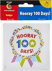 Creative Teaching Press Hooray 100 Days! Ribbon Reward Badge (1800)