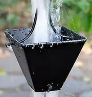 KAM Home Medium Square Cups Rain Chain (10, Black)