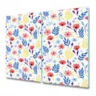Tempered Glass Induction Ceramic Hob Cover Cold Flowers Floral white 2x30x52