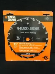 Black And Decker Fast Wood Cutting 7 1/4" Circular Saw Blades New Sealed 3