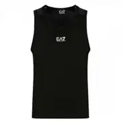 Men's EA7 Emporio Armani EA7 Tape Logo Vest Black 3DPH05 PJ02Z Small