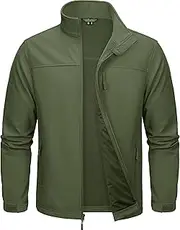 [MAGCOMSEN] Men's Tactical Jacket Fleece Lined Soft Shell Winter Jacket Lightweight Water Resistant Coats Outwear