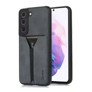 Denior For Samsung Galaxy S22 Plus Leather Case with Elastic Wallet Card Holder Slot Pocket Cover - Grey