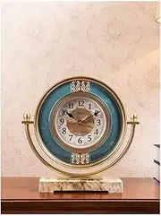 Mantel Clock Creative Retro European Desk Clock Fashion Personality Clocks Placed Home Living Room Clocks Desktop Simple Desk Clocks Alarm Clocks (Color : A) Aqiong