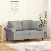 VRAXO Throw Pillows 2 pcs Light Grey 40x40 cm Fabric -0.95KG,349471