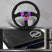 NRG 350MM 14-Inch Steering Wheel Black Leather 6-Hole Neo Chrome RST-023MC-R