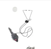 LALOCAPEYO Interactive Cat Toys 70'' Door Hanging Cat Mouse Toy for Home Indoor Plush Mice Puzzle Kitten Toys Funny Retractable Cat Teaser Toy with Disc Hook Bouncing Pet Supplies with Adhesive Hook