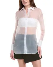 Kenneth Cole Sheer Organza Oversized Shirt