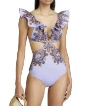 NWT Authentic Zimmermann OTTIE RUFFLE 1 Piece Swimming Suit Size 3 AU