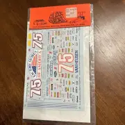 Slixx Decals 1008 1/24 Scale #75 Factory Stores Of America Thunderbird NASCAR