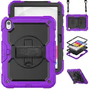 MCC Shockproof iPad 10.9" 2022 10th Gen Strap Rugged Case Cover Apple [Purple]