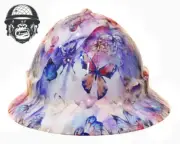 Custom Hydrographic Safety Hard Hat PASTEL BUTTERFLY PRO CHOICE WIDE BRIM