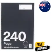 240 Pages A4 Spiral Notebook School Office Note Book 7mm Ruled Pages 58 GSM AU