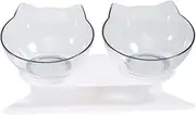 FIXOSHEE 1Pc Double Pet Bowl Plastic Feeder for and Cats Slip Design Safe and Easy to Clean for Home and Shop Use