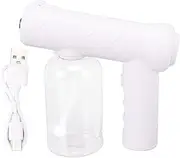 Nano Cleaning Sprayer Rechargeable Blue Light Portable Handheld Alcohol Sprayer for Home Garden School 380ml White