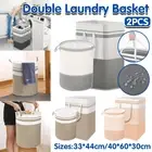 Collapsible Canvas Laundry Hamper Bag Dirty Clothes Basket Storage Organizer AU