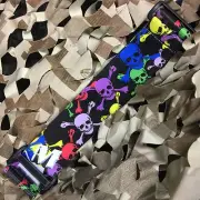 NEW KM Paintball Universal Mask Goggle Strap - 09 Black Skull Rave