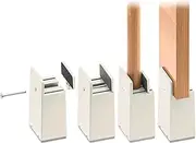 RCHYFEED 10 cm Bed Risers Adjustable Screw Clamp, 4 inch Furniture Risers Heavy Duty 4 Pack Sofa Table Chair Risers Fits 0-1.5" Widths of Furniture Feet, Bed Height RaisersSupports 20,000 lb Beige