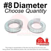 #8 Medium Split Ring Lock Washers Medium Carbon Steel Zinc (Pick Quantity)
