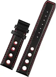 [HMCAUCVEJ] 20mm Leather Strap Fit For Tissot Sports Racing Series PRS516 T91 1853 Men Watchband With Butterfly Clasp Soft Belt