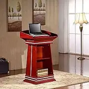 Wooden Speaking Lectern, Podium Stand Portable, Wooden Desk Lectern Reception Desk, Reception Table, Guest Table, Church Pulpit for Conference, Auditorium, Classroom
