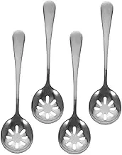 Ciieeo Daily Use Serving Spoons 4pcs Stainless Steel Perforated Spoon Slotted Spoons Set for Kitchen Easy to Cle