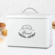 Metal Bread Bin Food Storage Box with Lid Rustic Sealed Case Ornament Bread