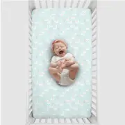 Swan Print Fitted Crib Sheet by NoJo