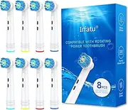 Irfatu Individually Packaged Replacement Toothbrush Heads for Oral B Braun,Professional Electric Toothbrush Heads Compatible with Oral B Pro 1000/3000/ 5000/7000//8000 ect（8 PCS）